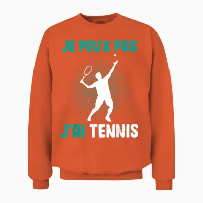 Je Peux Pas J'ai Tennis for Boys Man T-Shirt, Black, S Unisex Sweatshirt - Orange