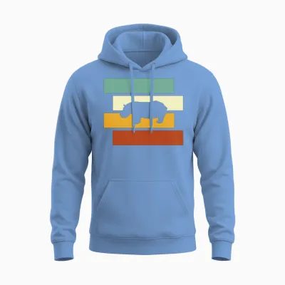 Hippo Retro Unisex Hoodie - Carolina Blue