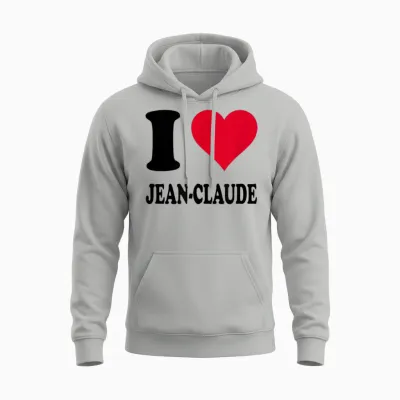 J'aime Jean-Claude T-Shirt, White, S Unisex Hoodie - Ash