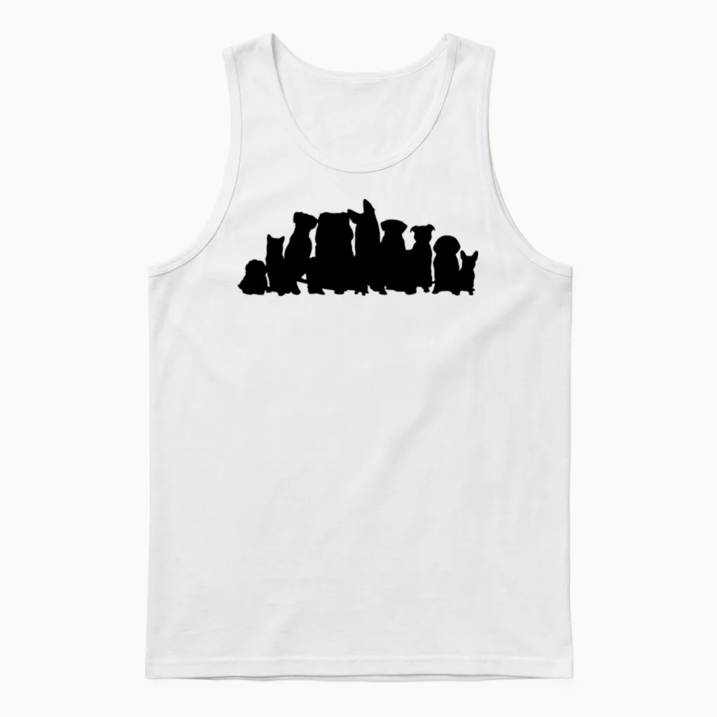 Dogs, Dog - Lovers Unisex Tank Top in White
