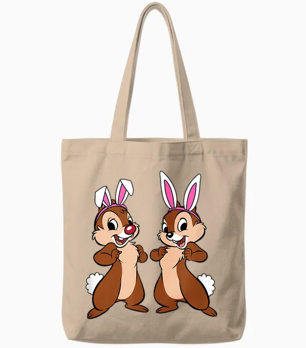 Amazon Essentials Disney Chip 'n' Dale Spring Easter Bunny Ears Tote Bags in Natural
