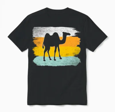 Camel Retro Unisex T-Shirt - Black