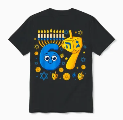 67 Hanukkah Funny Jewish Chanukah 67 Menorah Dreidel Meme Unisex T-Shirt - Black