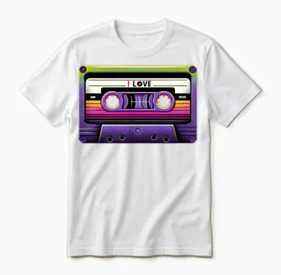 Neon Retro Mixtape Unisex T-Shirt - White