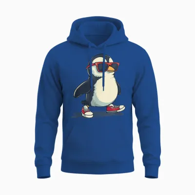 Lustiger Pinguin Mit Coolen Schuhen Und Sonnenbrille Unisex Hoodie - Royal
