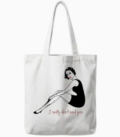 Pin Up Girl Retro Tote Bags - White