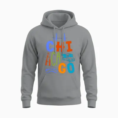 Chicago Souvenir Skyline Illinois Chícago Unisex Hoodie - Sport Grey
