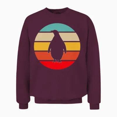 Penguin Retro Unisex Sweatshirt - Maroon