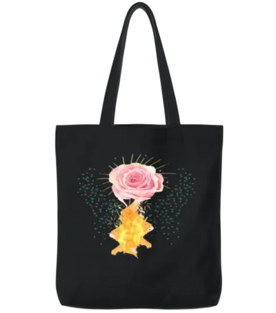 The Glowing Rose in the Fire Tote Bags - Black