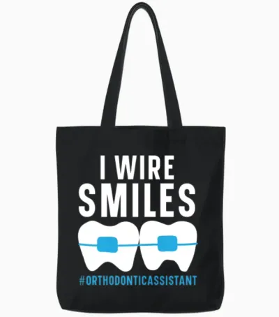 Orthodontic Assistant Job Dental Teeth Dentist Tote Bags - Black