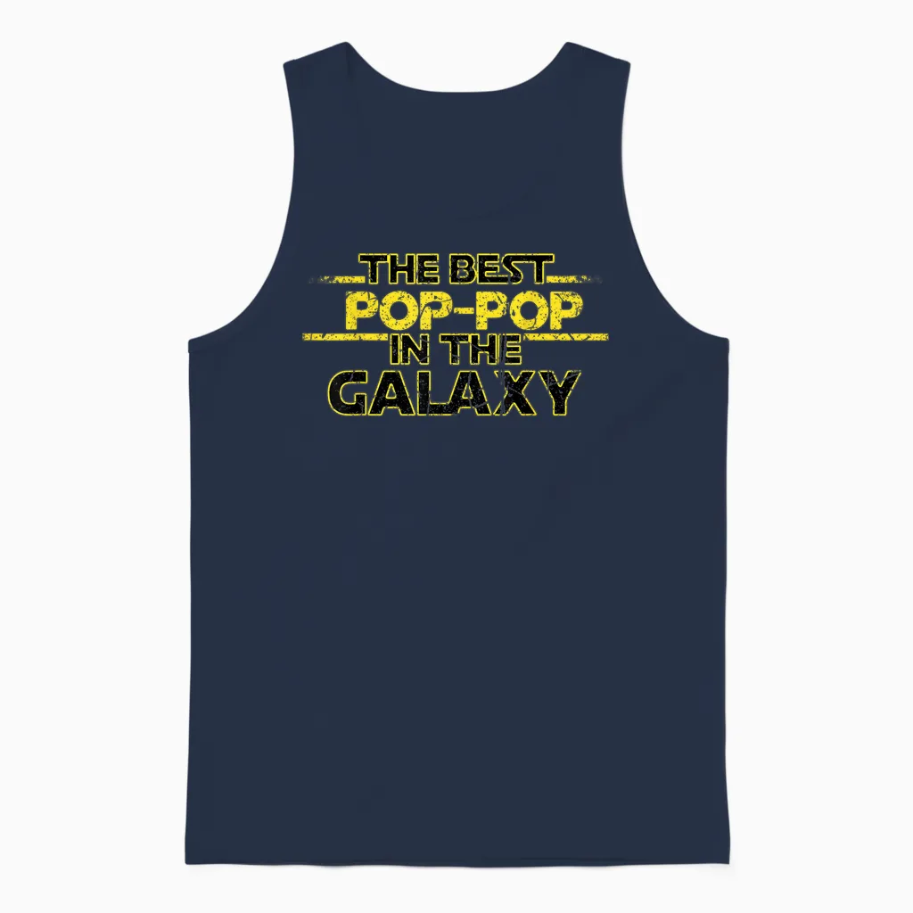 Best Pop-Pop in the Galaxy Birthday Gift for Pop Pop Unisex Tank Top in Navy