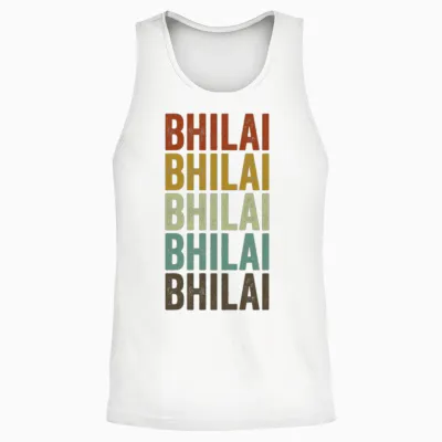 Bhilai India Retro Vintage Unisex Tank Top - White