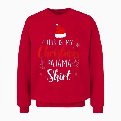 Funny Christmas Pj Pajama Men Women Pjs for Family Unisex Sweatshirt - Red