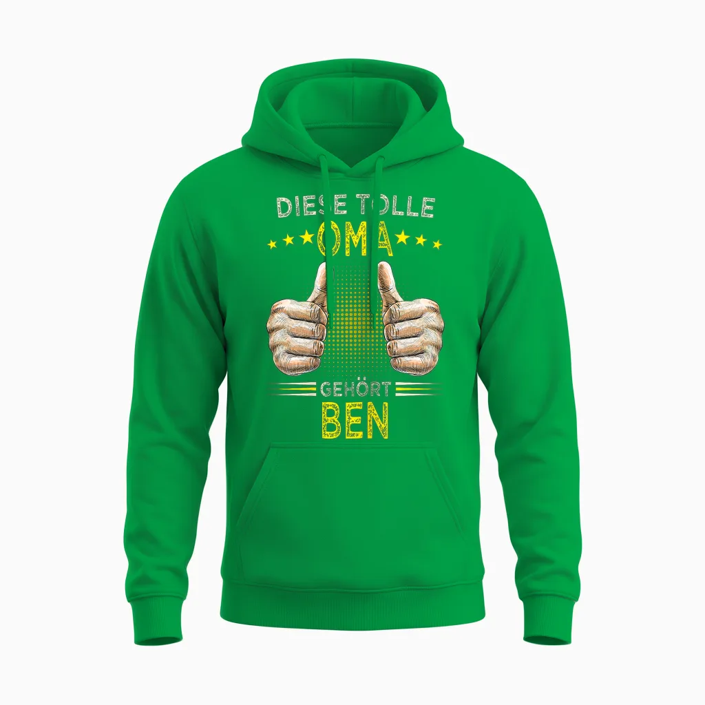 Diese Tolle Oma Gehört Ben Omi Personalisiert Unisex Hoodie in Irish Green
