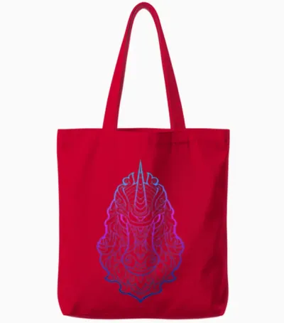 Funny Unicorn Tote Bags - Red
