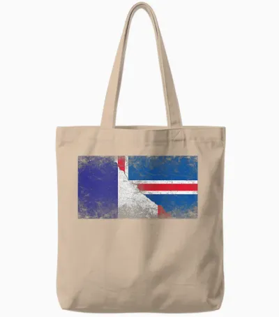 Flags France and Iceland - French Icelandic T-Shirt, Black, S Tote Bags - Natural