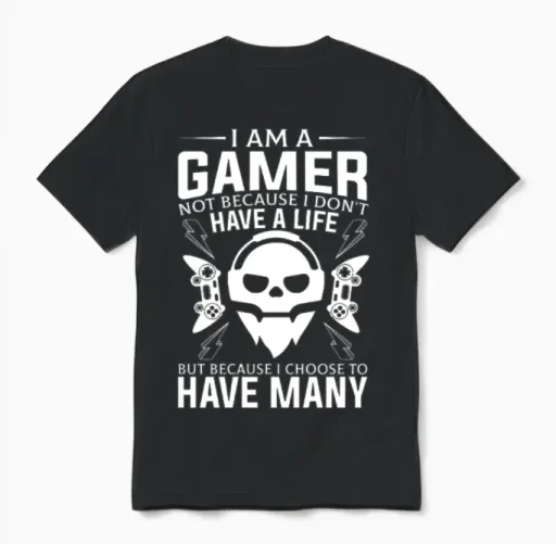 I Am a Gamer by 88street Gaming Gift Unisex T-Shirt in Black