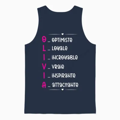 Olivia Prenom Personnalisé Femme Cadeau Prenom Olivia Girls' T-Shirt, Black Unisex Tank Top - Navy