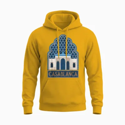 Casablanca Morocco Gift Travel Casablanca Travel to Morocco T-Shirt, Black, S Unisex Hoodie - Gold