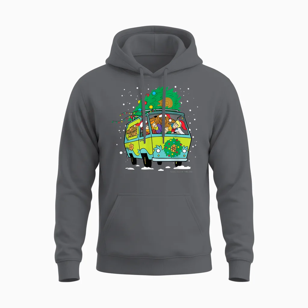 Scooby Doo Christmas Mystery Machine Unisex Hoodie in Charcoal