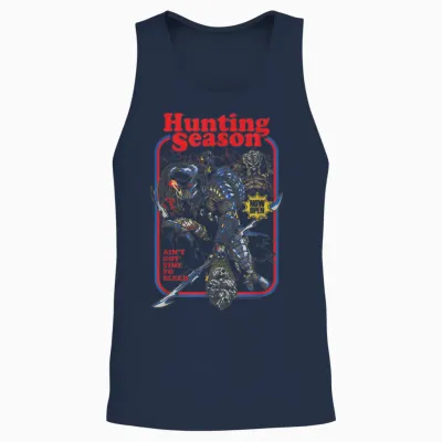 Predator Hunting Season Ain't Got Time to Bleed Retro Unisex Tank Top - Navy
