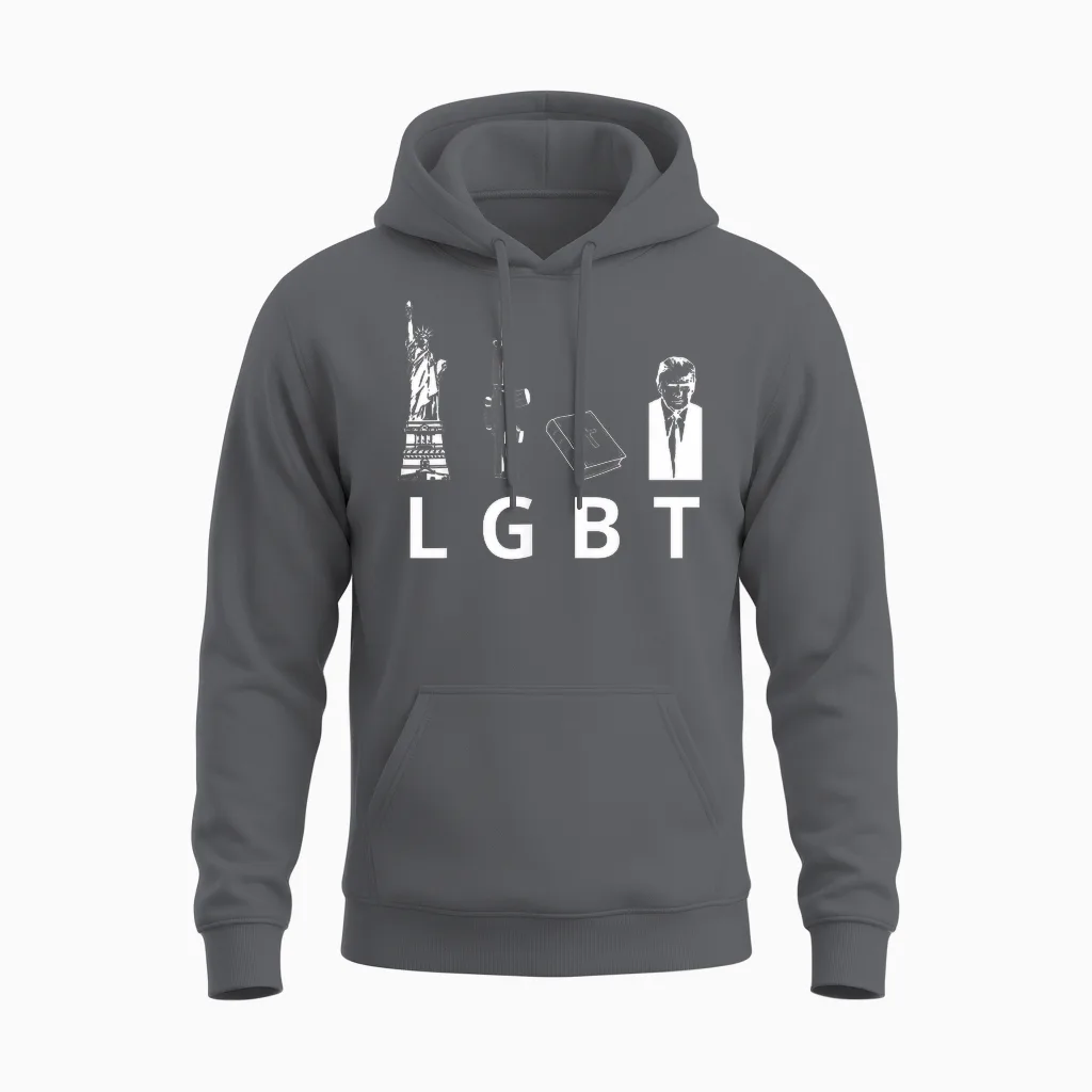 The Bible of Liberty Guns Trump Unisex Hoodie in Charcoal
