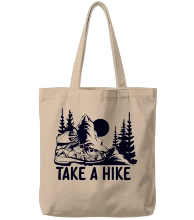 Go for a Hike, Take a Hike Tote Bags - Natural