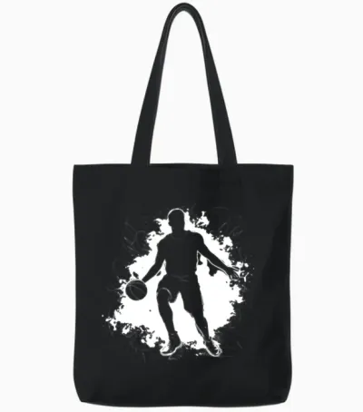 Basketball Boy Sketch Tote Bags - Black