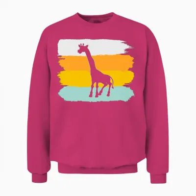 Giraffe Retro Unisex Sweatshirt - Heliconia