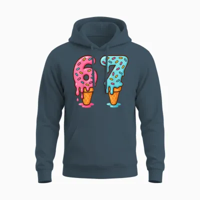 Baseball Drip Ice Cream 67 Baseball Lifestyle 101 Unisex Hoodie - Dark Heather