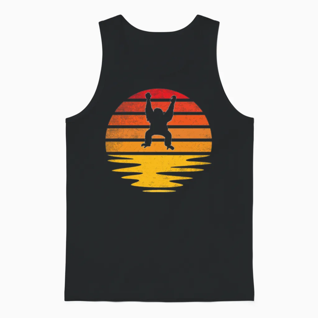 Orang Utan Retro Unisex Tank Top in Black