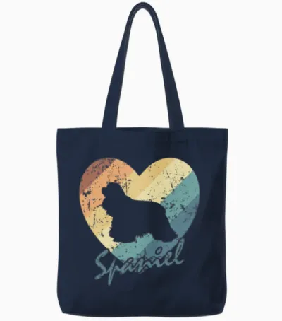 Cocker Spaniel Dog Spaniel Pet Dog Tote Bags - Navy