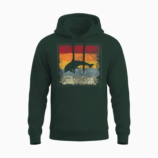 Fish Retro Unisex Hoodie - Forest