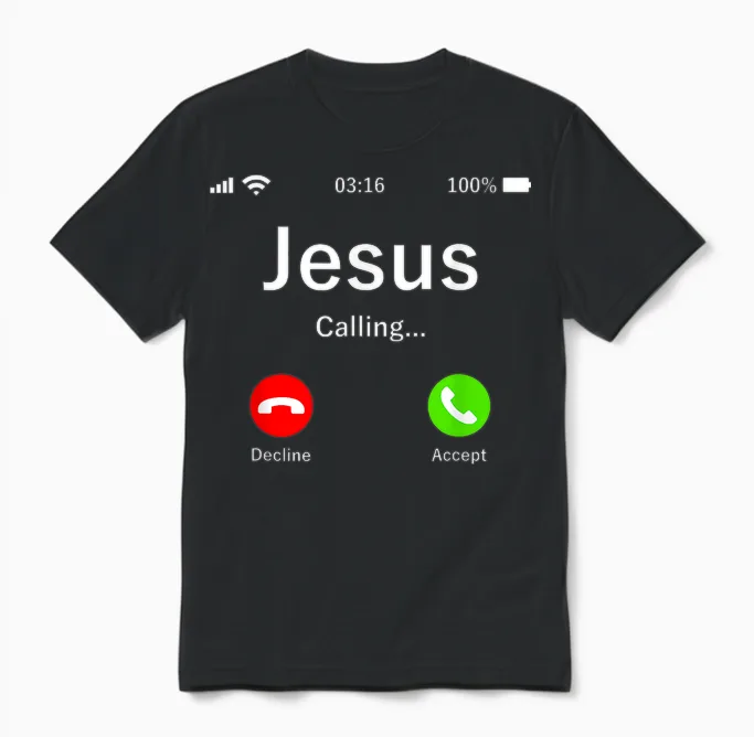 Jesus Is Calling Christian - & Faith Unisex T-Shirt in Black