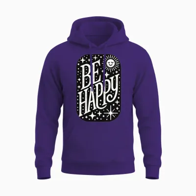 Be Happy Unisex Hoodie - Purple