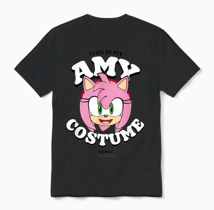 Sonic the Hedgehog Halloween This Is My Amy Costume Unisex T-Shirt in Black