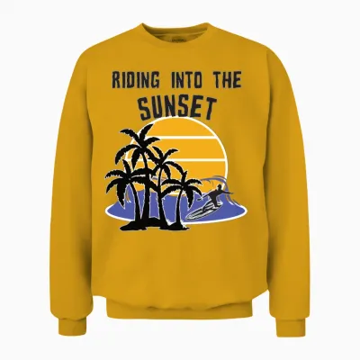 Riding into the Sunset Vacation Unisex Sweatshirt - Gold