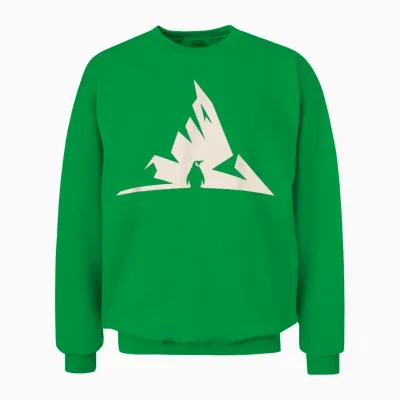 Nihilist Penguin Meme Mountain Ice Existential Unisex Sweatshirt - Irish Green