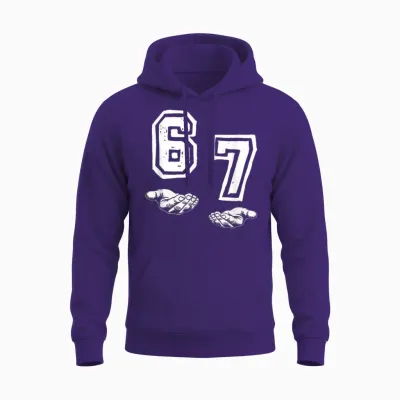 Six Seven 67 Meme Funny Gen Alpha Brain Red Unisex Hoodie - Purple