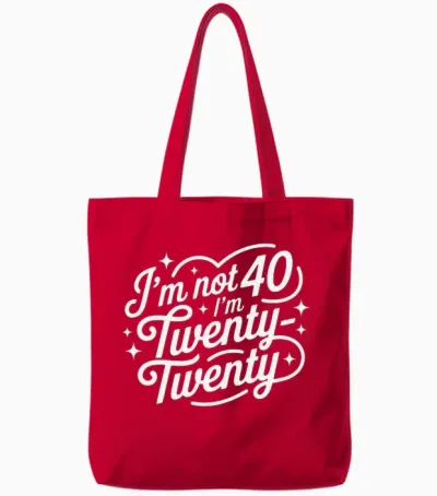 I'm Not Forty I'm Twenty Twenty Funny 40th Birthday Vintage T-Shirt Haut De Gamme Tote Bags - Red