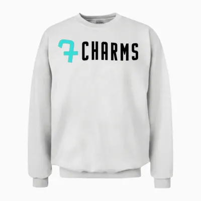 7charms Logo Turquoise/black Unisex Sweatshirt - White