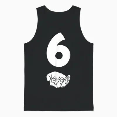 6 Number Six Funny Hands Meme School Teen Kid Matching Unisex Tank Top - Black