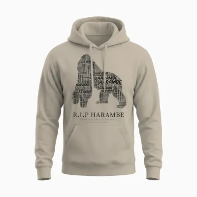 R.i.p Harambe Unisex Hoodie - Sand