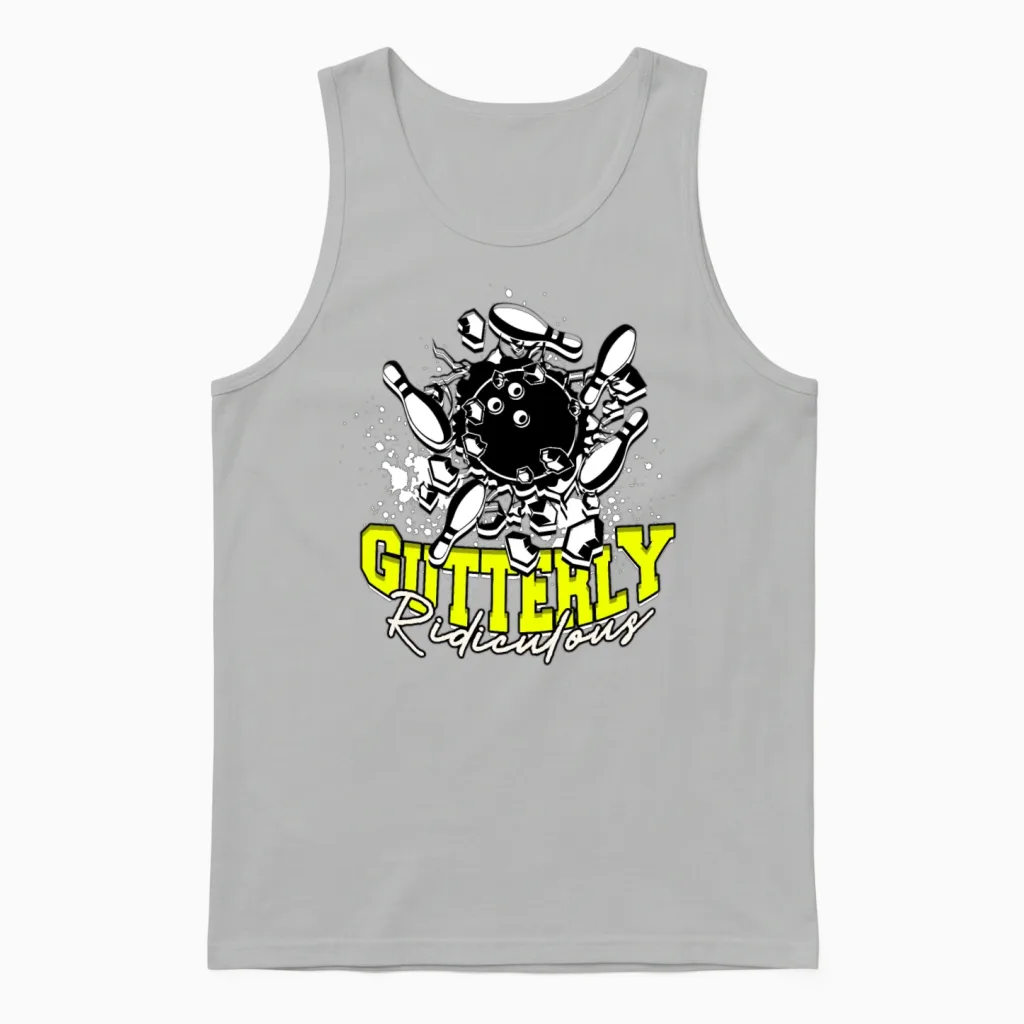 Bowling Gutterly Ridiculous Unisex Tank Top in Ash