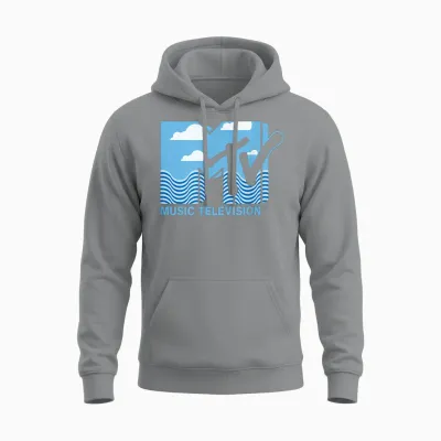 Mademark X Mtv - the Official Mtv Logo with Water, Clouds and a Blue Sky Unisex Hoodie - Sport Grey