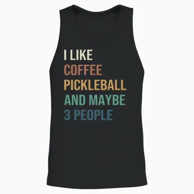 Funny Pickleball Coffee Unisex Tank Top - Black
