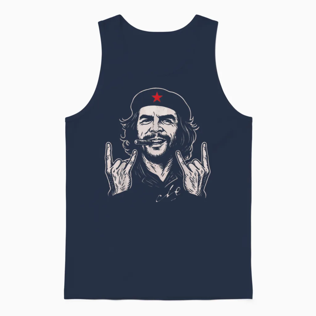 Shirt Che Guevara Revolution Cuba Rebel Vintage Cuban Cigar Unisex Tank Top in Navy