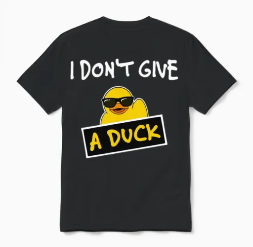 I Don't Give a Duck, Rubber Duck, Rubber Duckie Unisex T-Shirt in Black