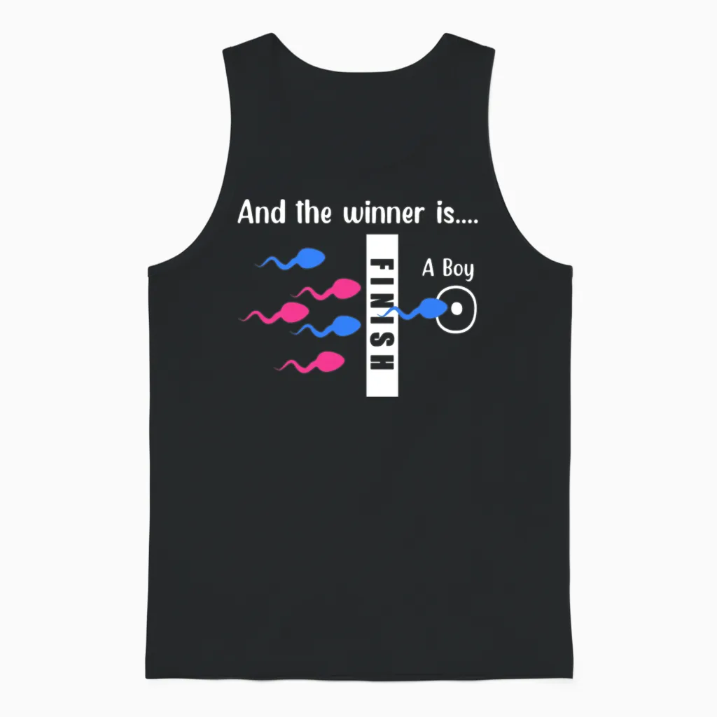 Its a Boy Funny Baby Shower Gender Reveal Gift Unisex Tank Top in Black