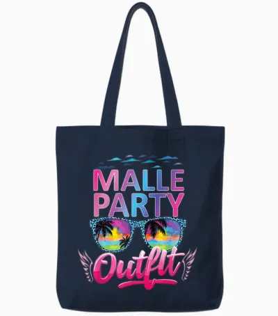 Malle Party Group Shirt Women Mallorca Outfit Women's Party Tote Bags - Navy